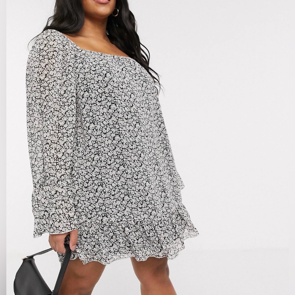 ASOS Curve flared sleeve smock floral dress US size 20